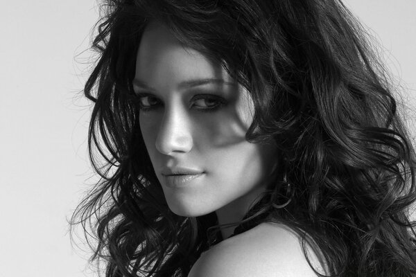 Black and white photo of a young actress