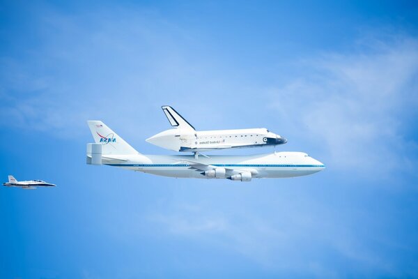 Traveling by plane. The plane is in the air