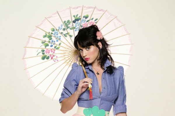 European girl dressed in Japanese style