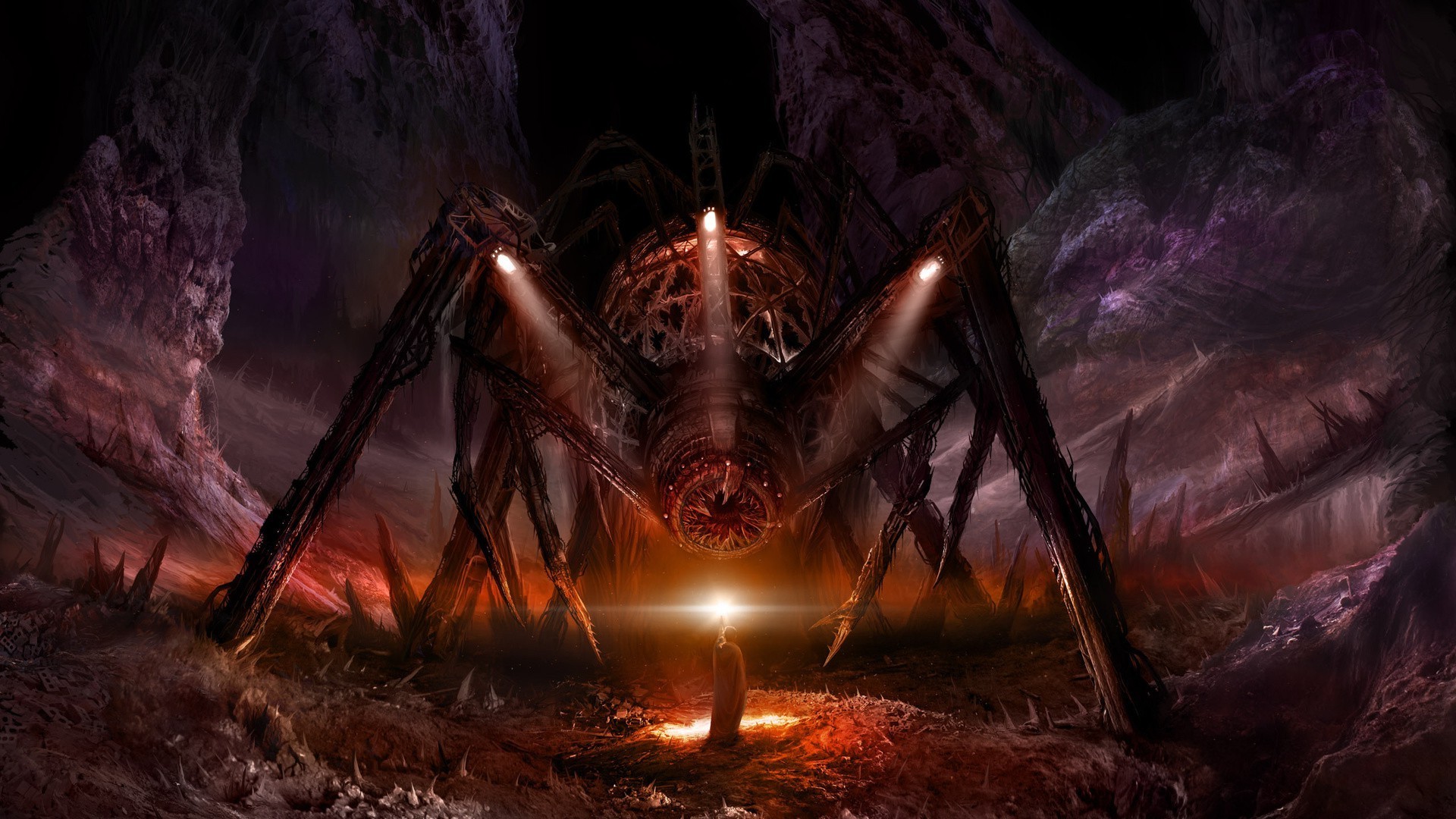 fantasy flame smoke dark light art