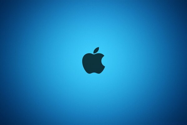 Apple logo on a blue background