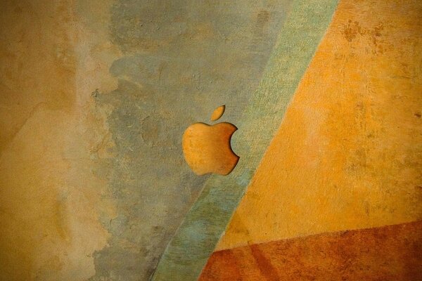 An illustration with the apple logo in autumn colors