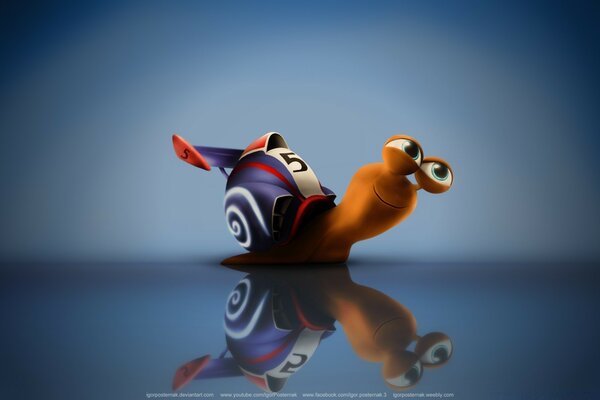 Cartoon snail with big eyes