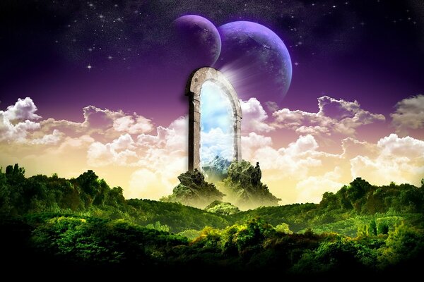 Fantasy arch to another dimension