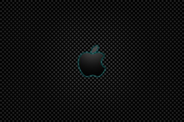 Apple icon on a dark background to the dot