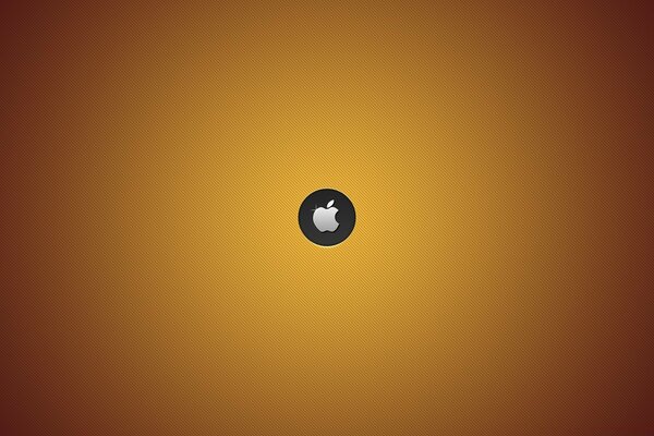 Apple logo on a brown background