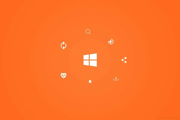 Windows icon is white on an orange background