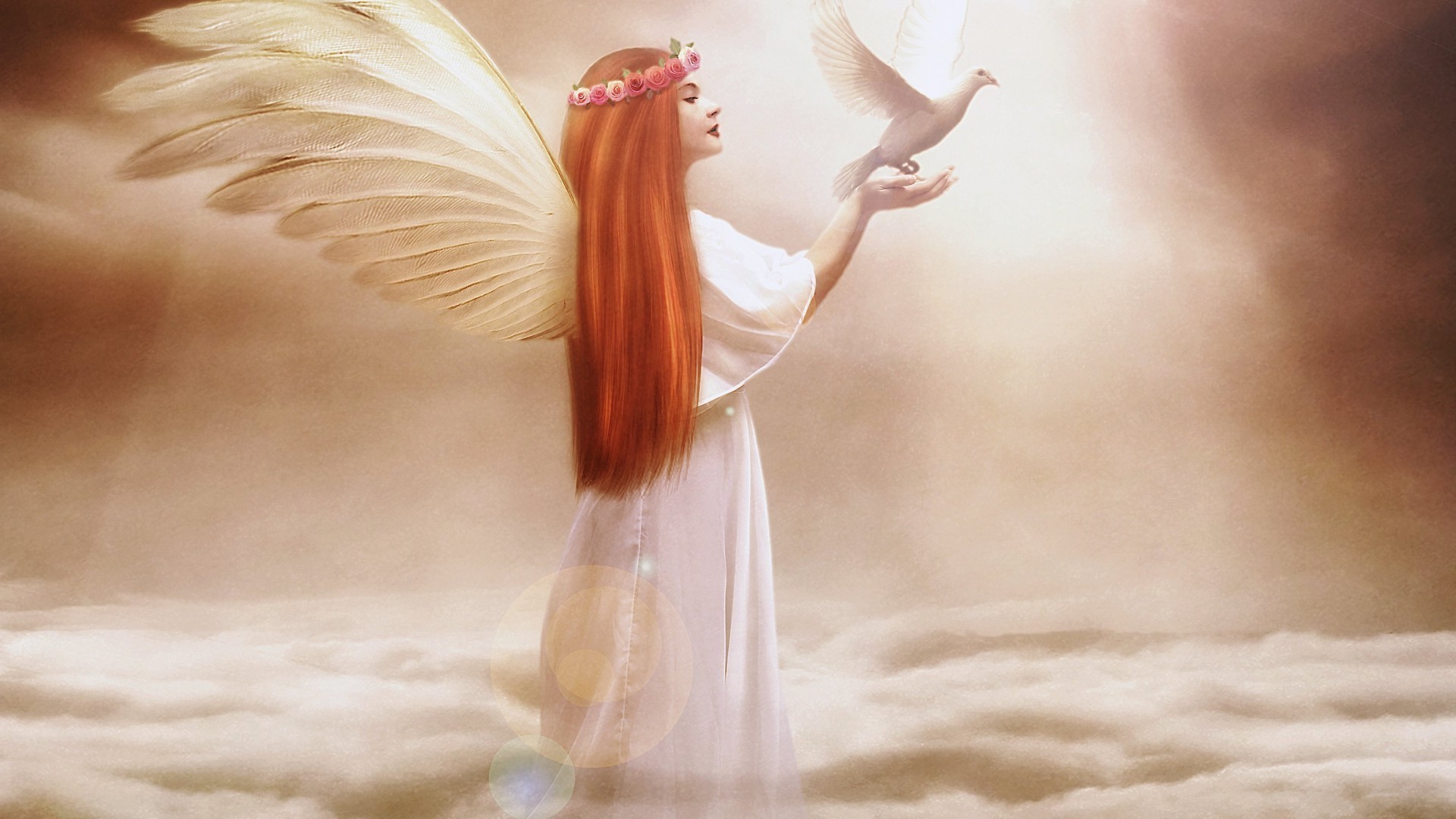 angels woman relaxation girl one nature portrait adult blur
