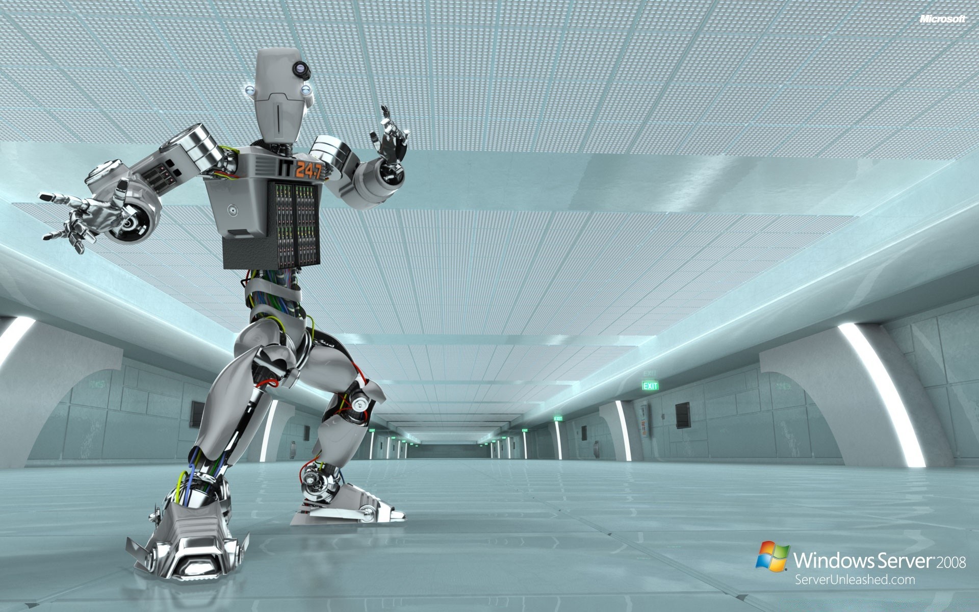 windows futuristic robot technology business airport