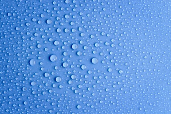 Water drops on a blue background
