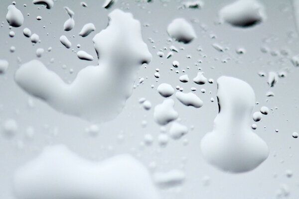 Cloudy weather. Wet glass