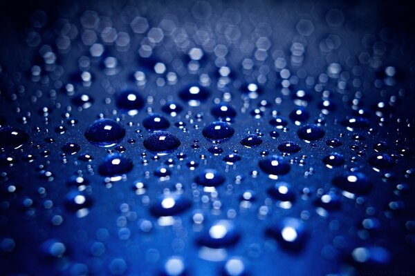Lots of drops on a blue background