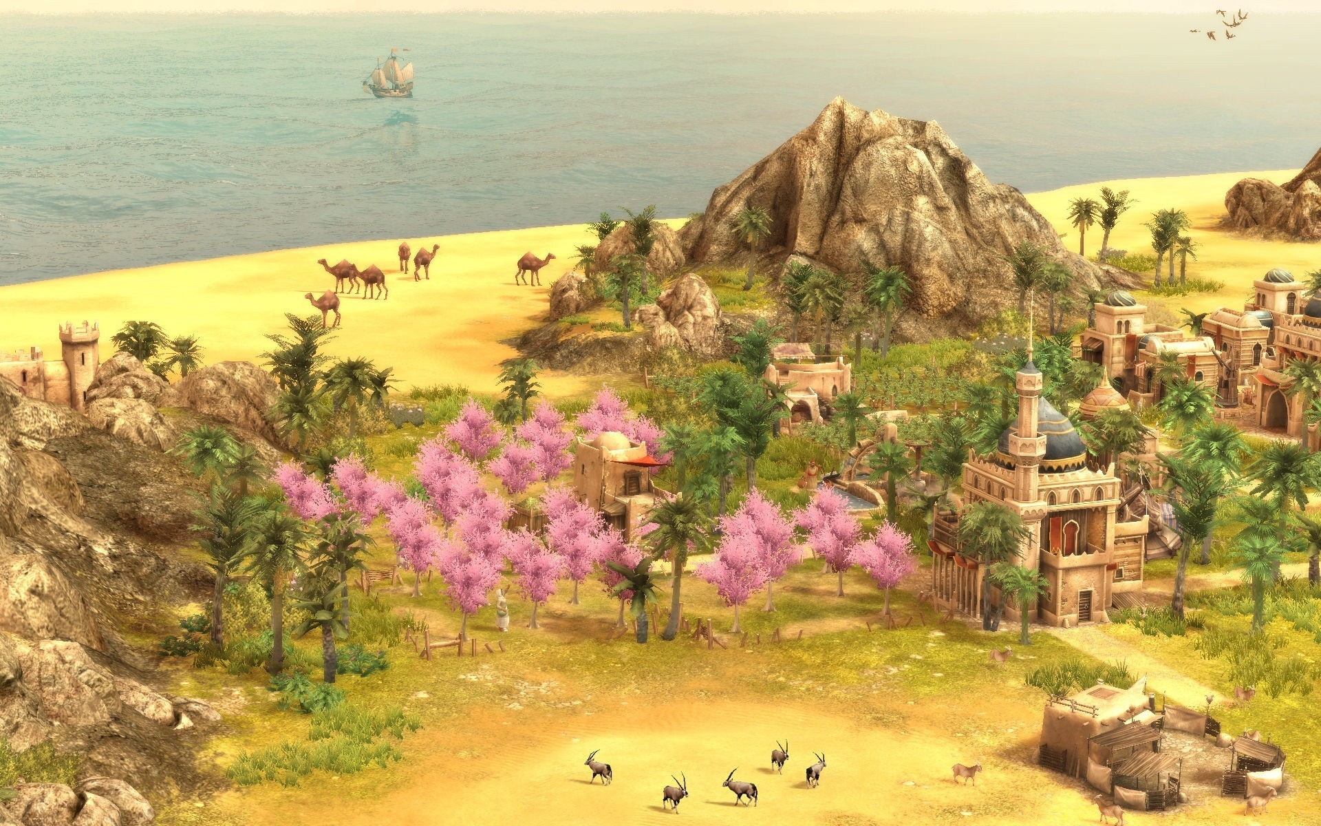 anno 1404 travel landscape sky nature outdoors summer seashore hill tree tourism mountain scenic vacation water rock beach