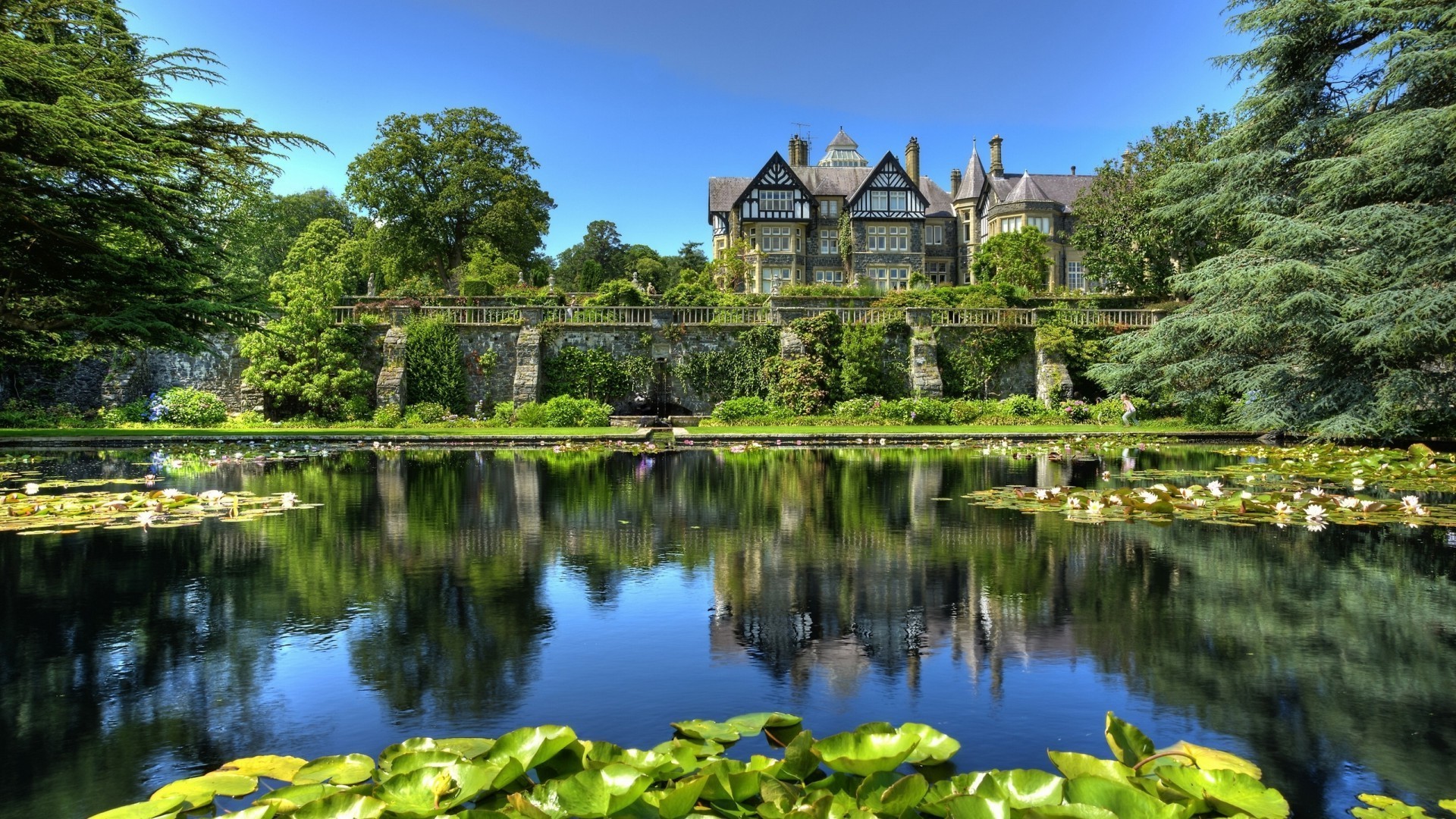 lake garden water architecture pool travel house building park summer tree reflection outdoors river nature