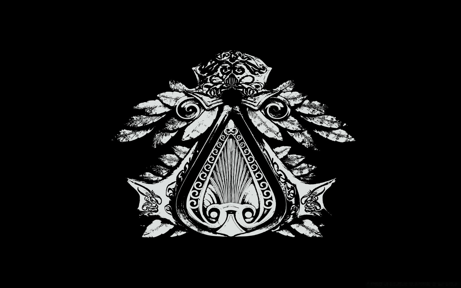 assassin s creed art design retro illustration vector decoration symbol isolated monochrome