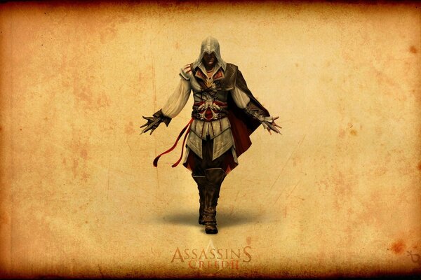 Assassin s creed. Knight on a piece of parchment