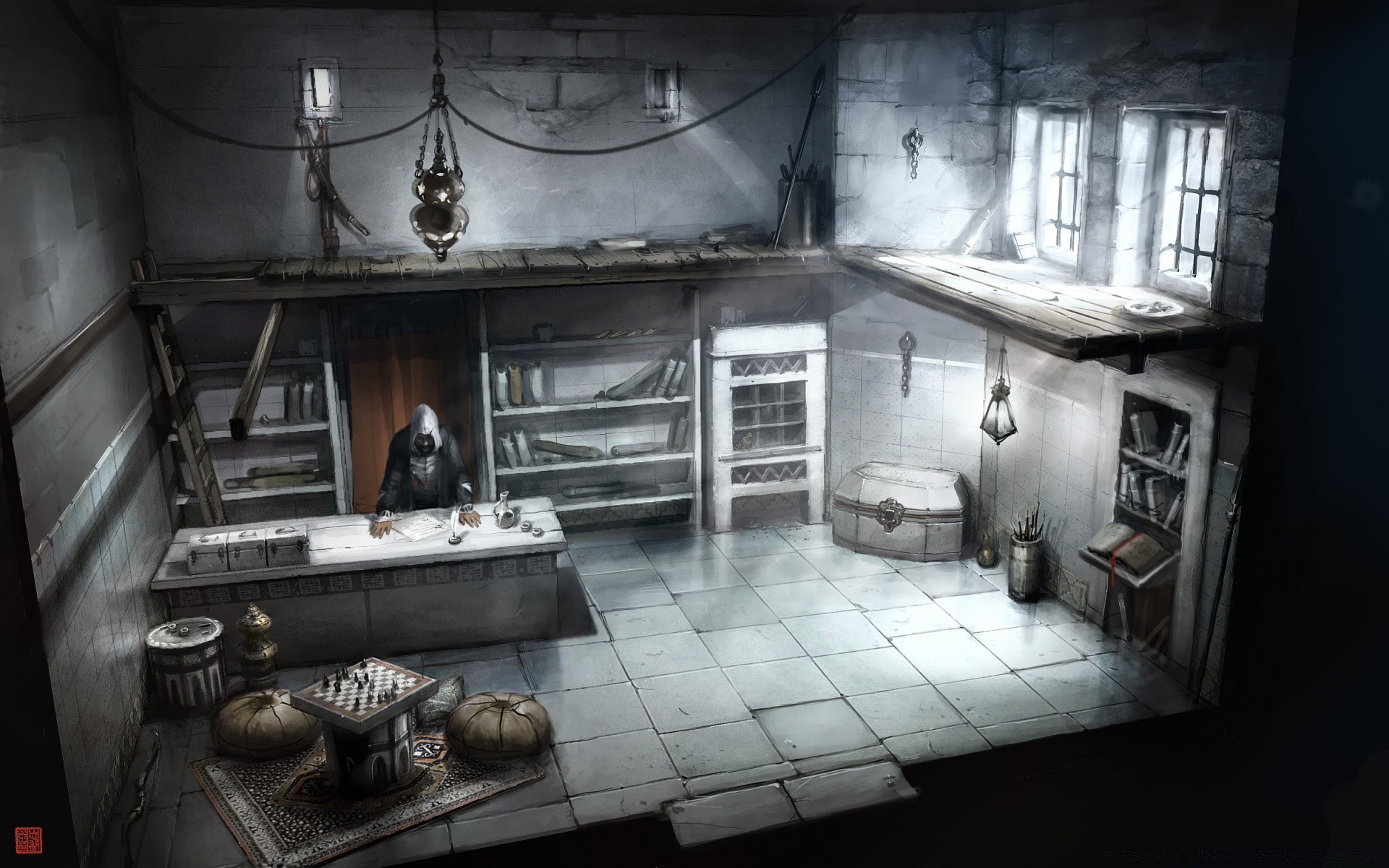 assassin s creed room indoors home furniture architecture house abandoned window