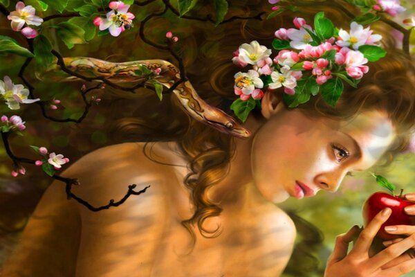 A beautiful woman with flowers, a picture!