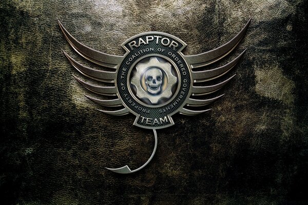 Raptor emblem in metal punk style