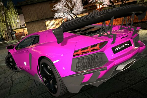 Pink Ferrari on gran turismo