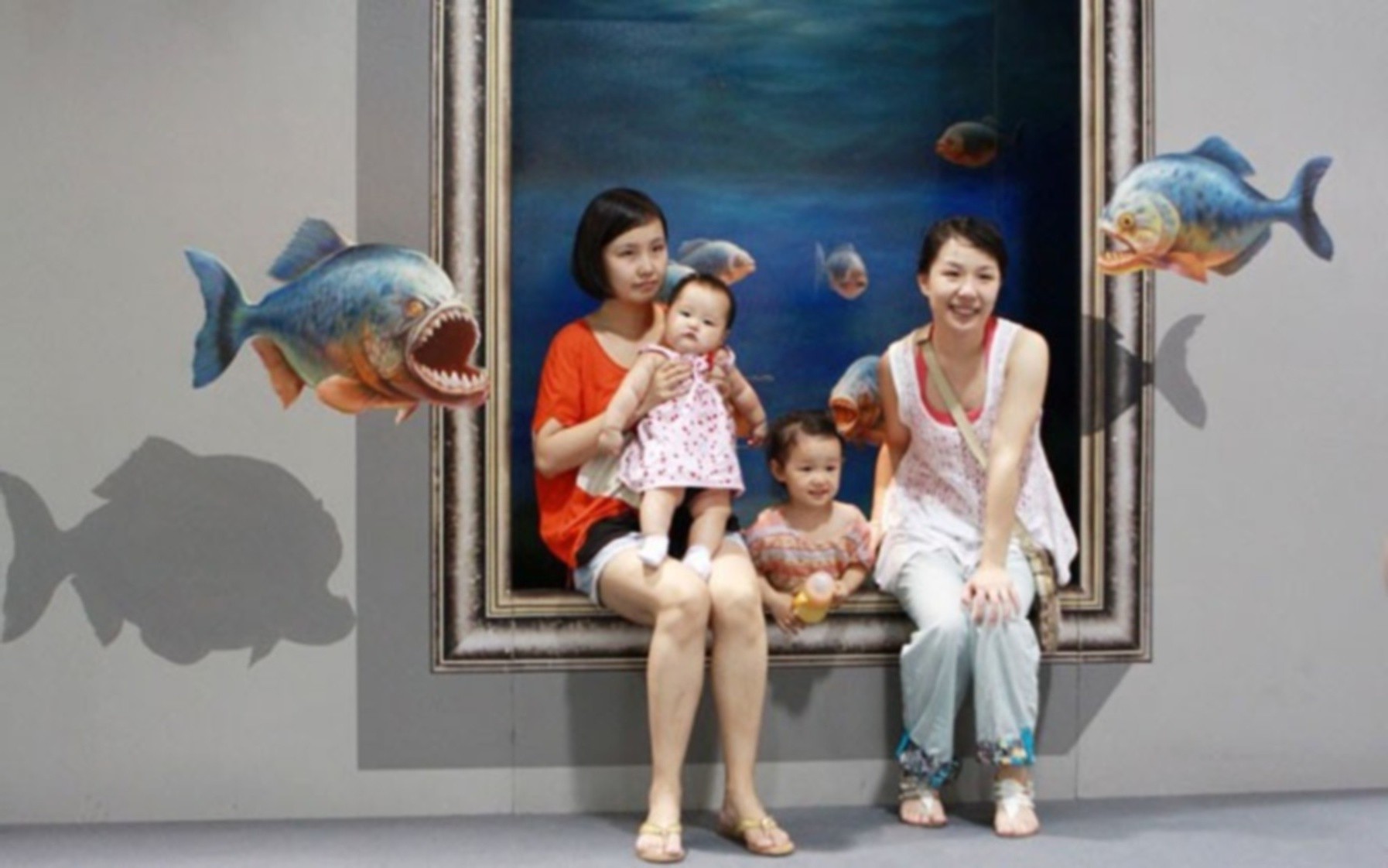 people one adult group wear woman child portrait painting art two