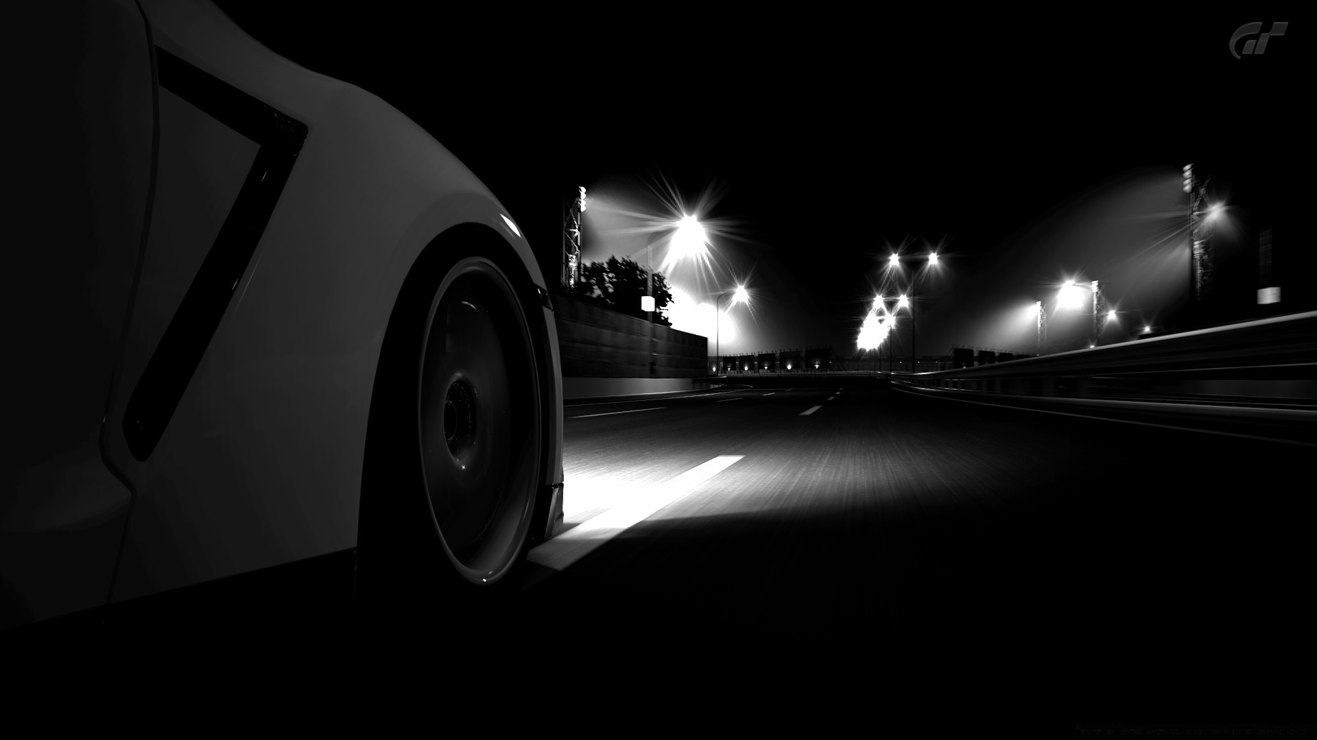 gran turismo car street light monochrome vehicle transportation system hurry road drive city fast dark race automotive action
