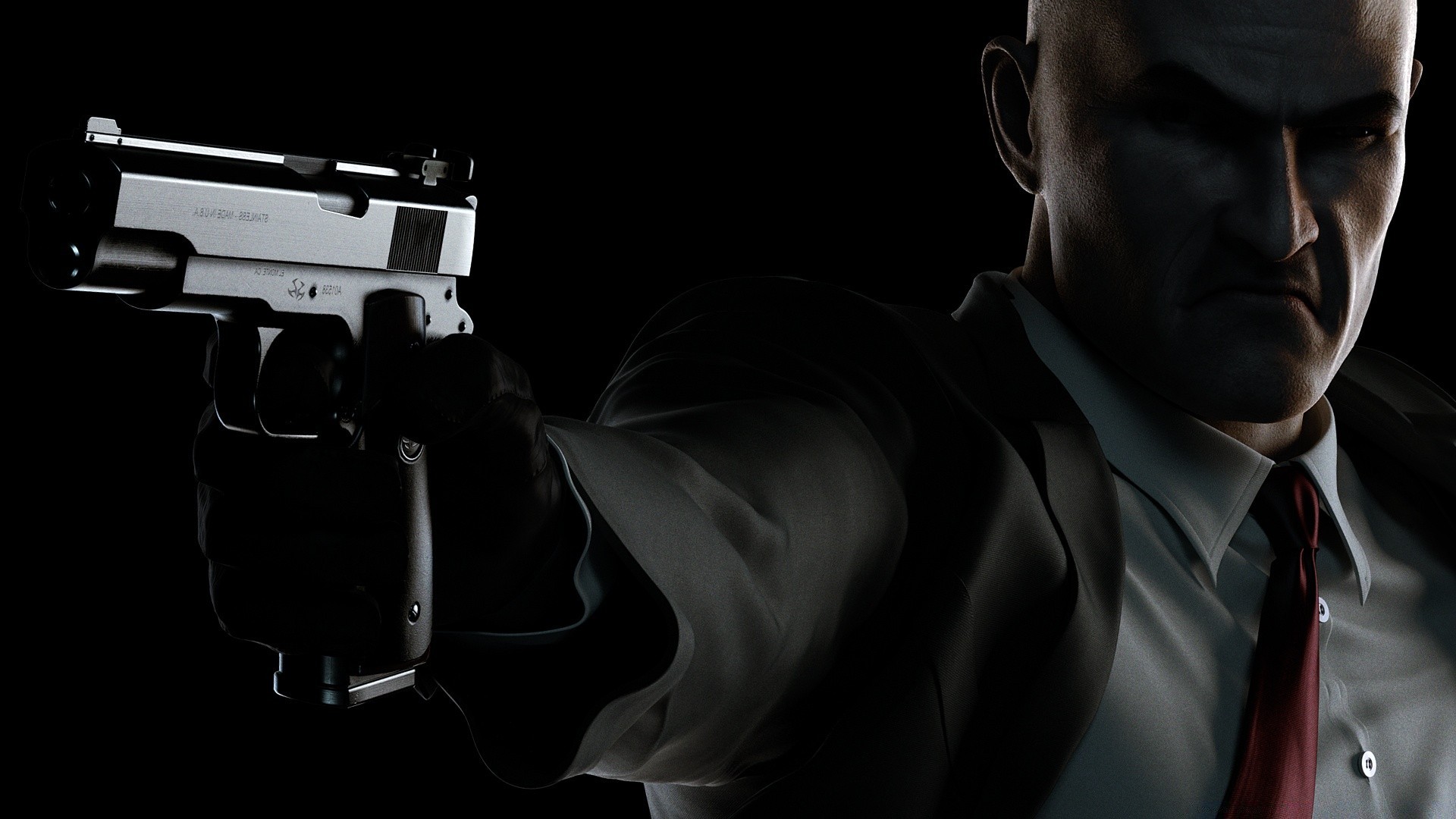 hitman police offense gun man weapon security force pistol indoors danger art portrait