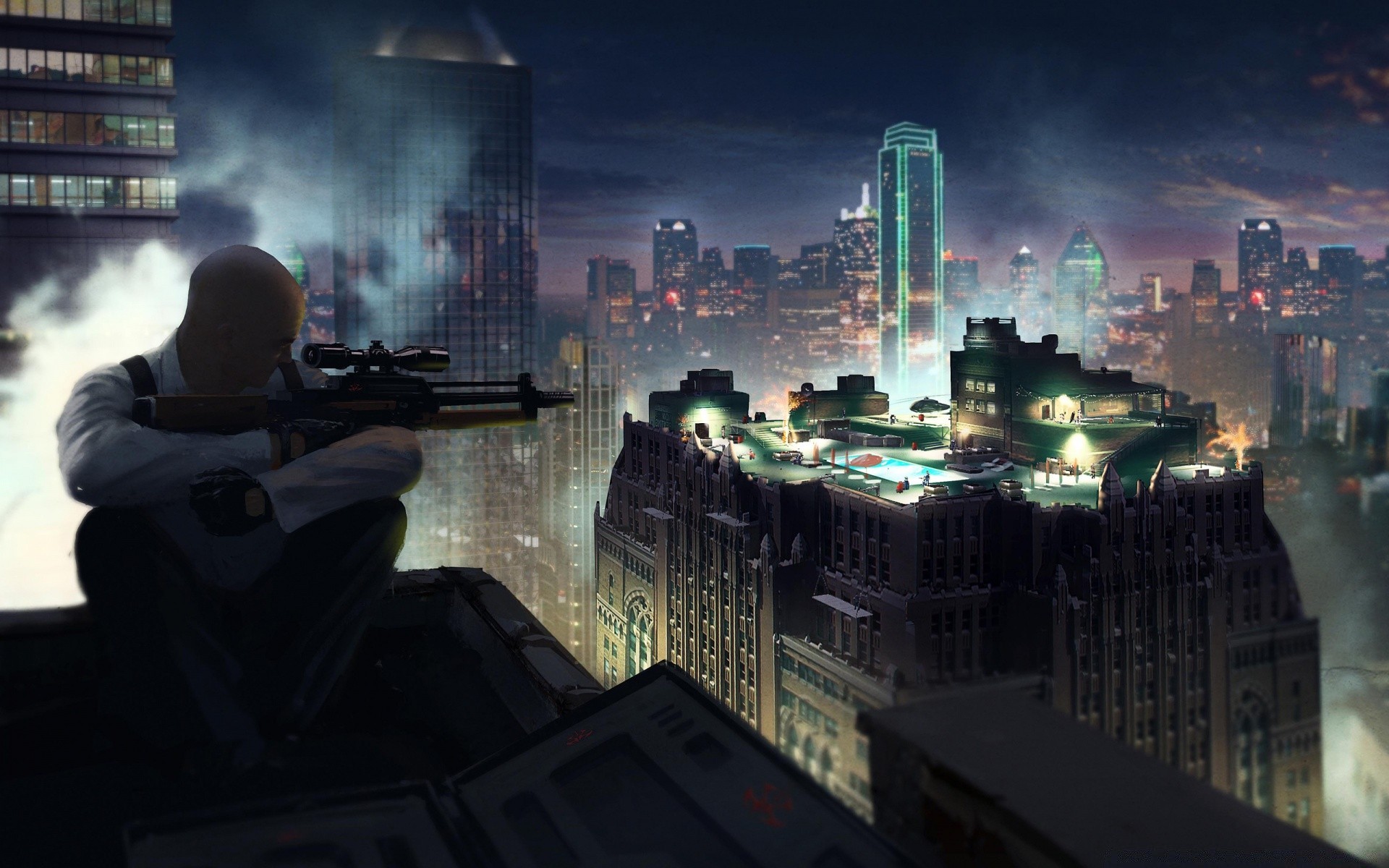 hitman city architecture cityscape skyscraper building skyline urban travel office sky downtown business river dusk tower evening sunset bridge water