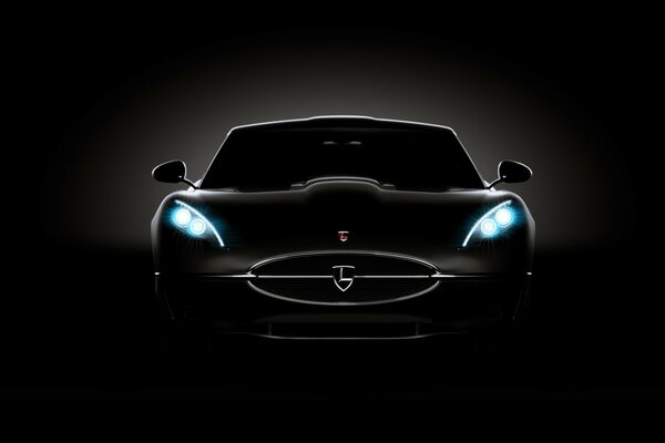 Blue headlights. Black beauty