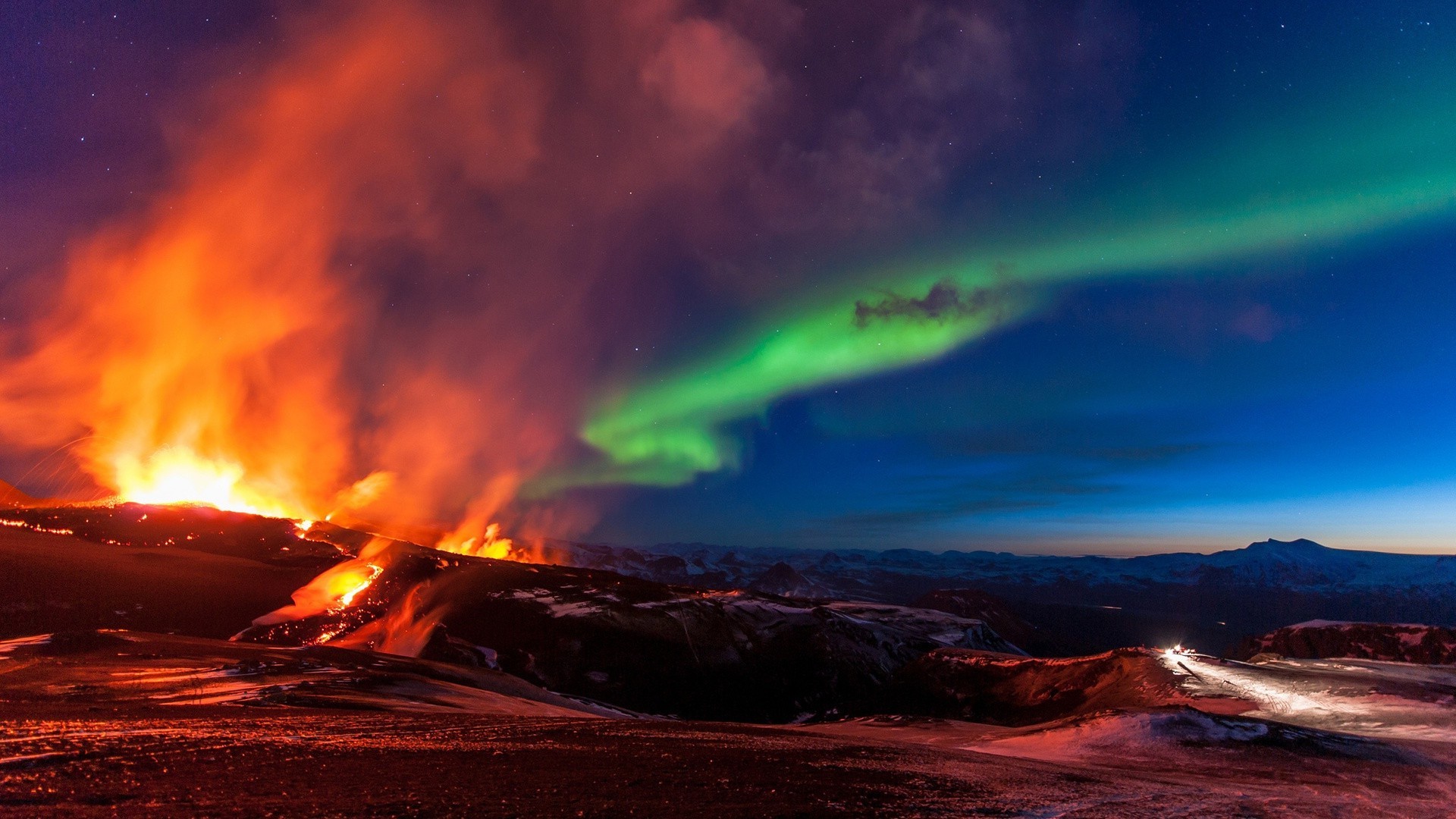 the volcano flame volcano calamity eruption smoke sunset landscape danger hot intensity storm dawn