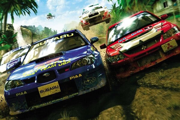 Car racing in the tropics, a computer game