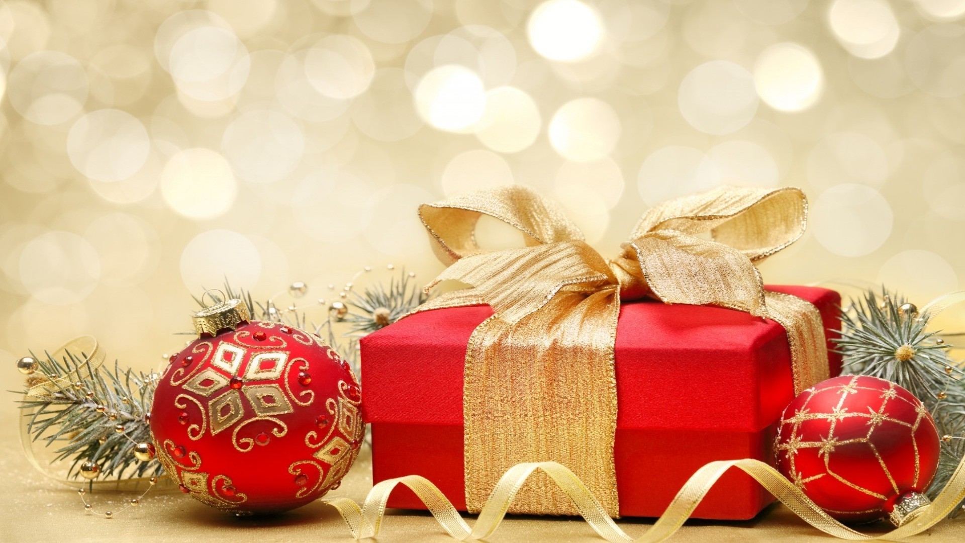 new year christmas thread ball winter decoration celebration bow shining merry gift bangle box traditional ornate gold glisten interior design sphere surprise desktop