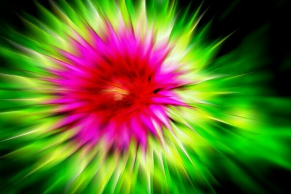 A blurry shot of a burdock flower, bright but burdock in a simple way
