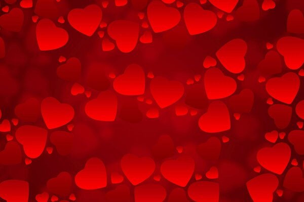 Bright design of different hearts