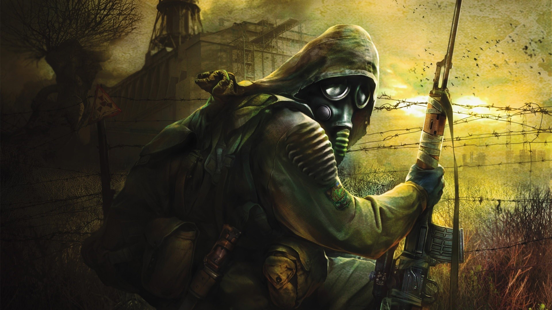 s.t.a.l.k.e.r. painting wear art adult war one man woman weapon illustration military