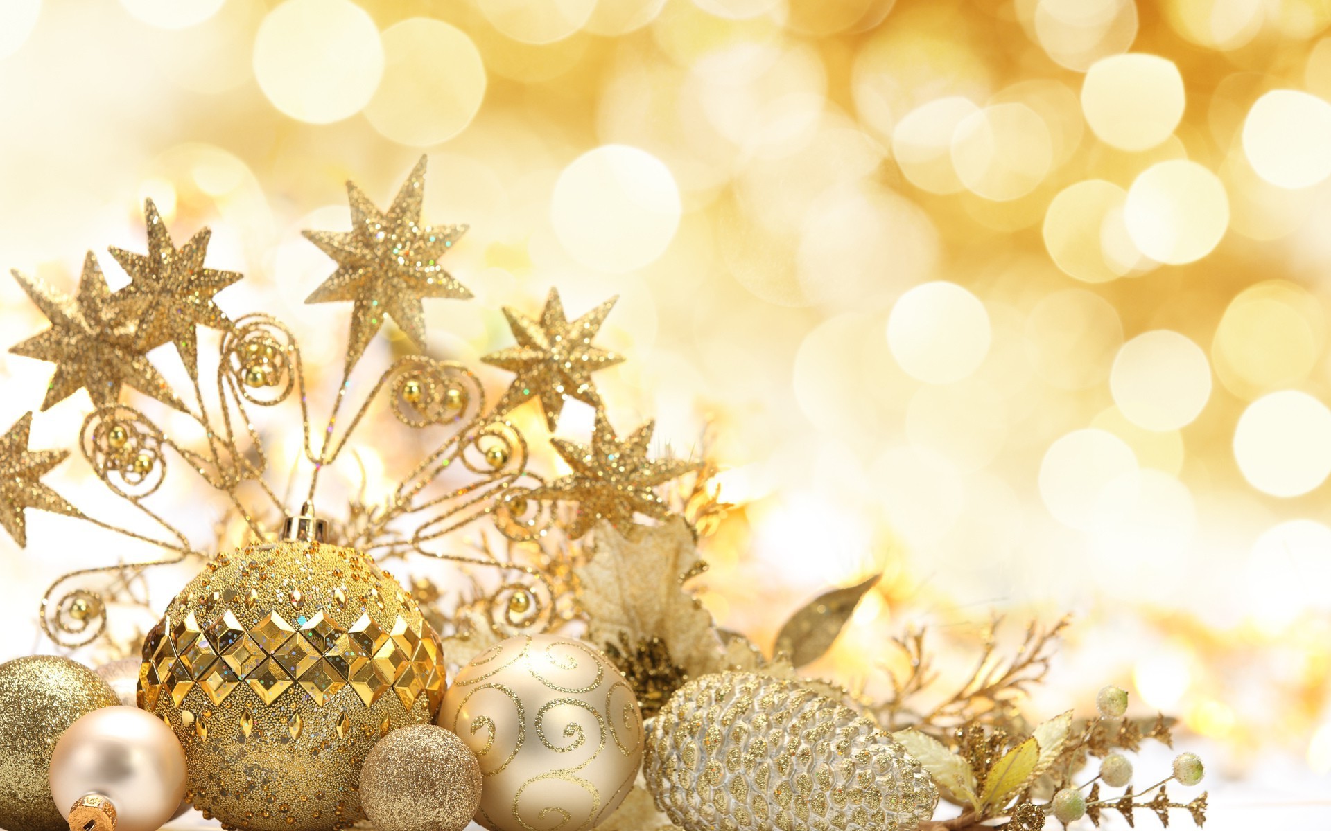 new year christmas gold shining decoration merry glisten ball winter celebration desktop eve bright light sphere color season thread