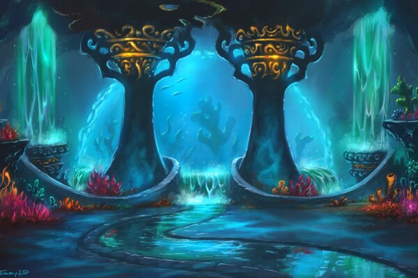 Beautiful landscape in an online game