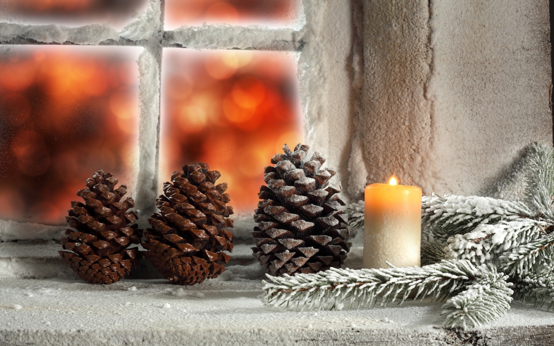 christmas winter candle decoration traditional desktop celebration advent snow candlelight flame nature season color cone wood light