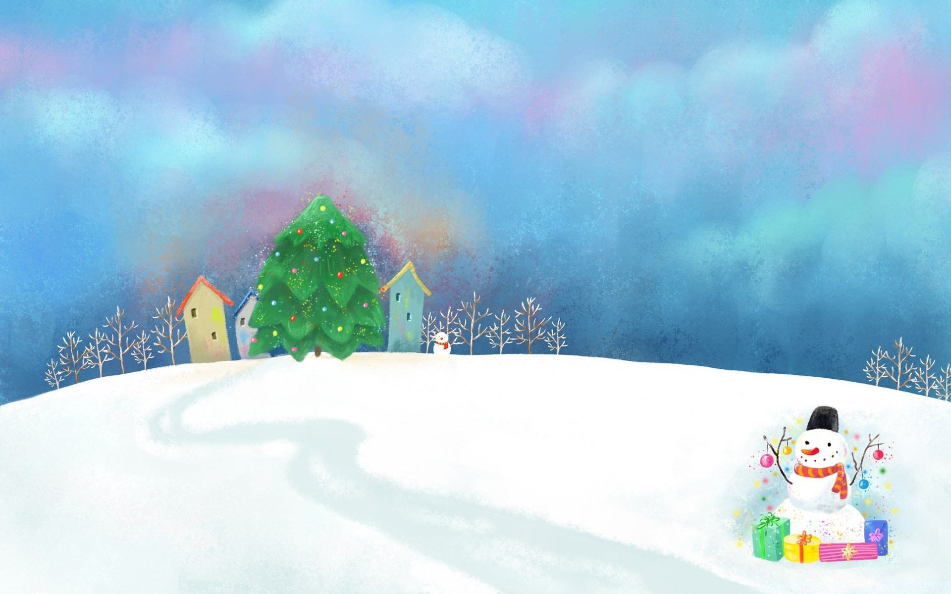 christmas snow winter landscape cold sky tree season weather outdoors hill travel mountain nature light