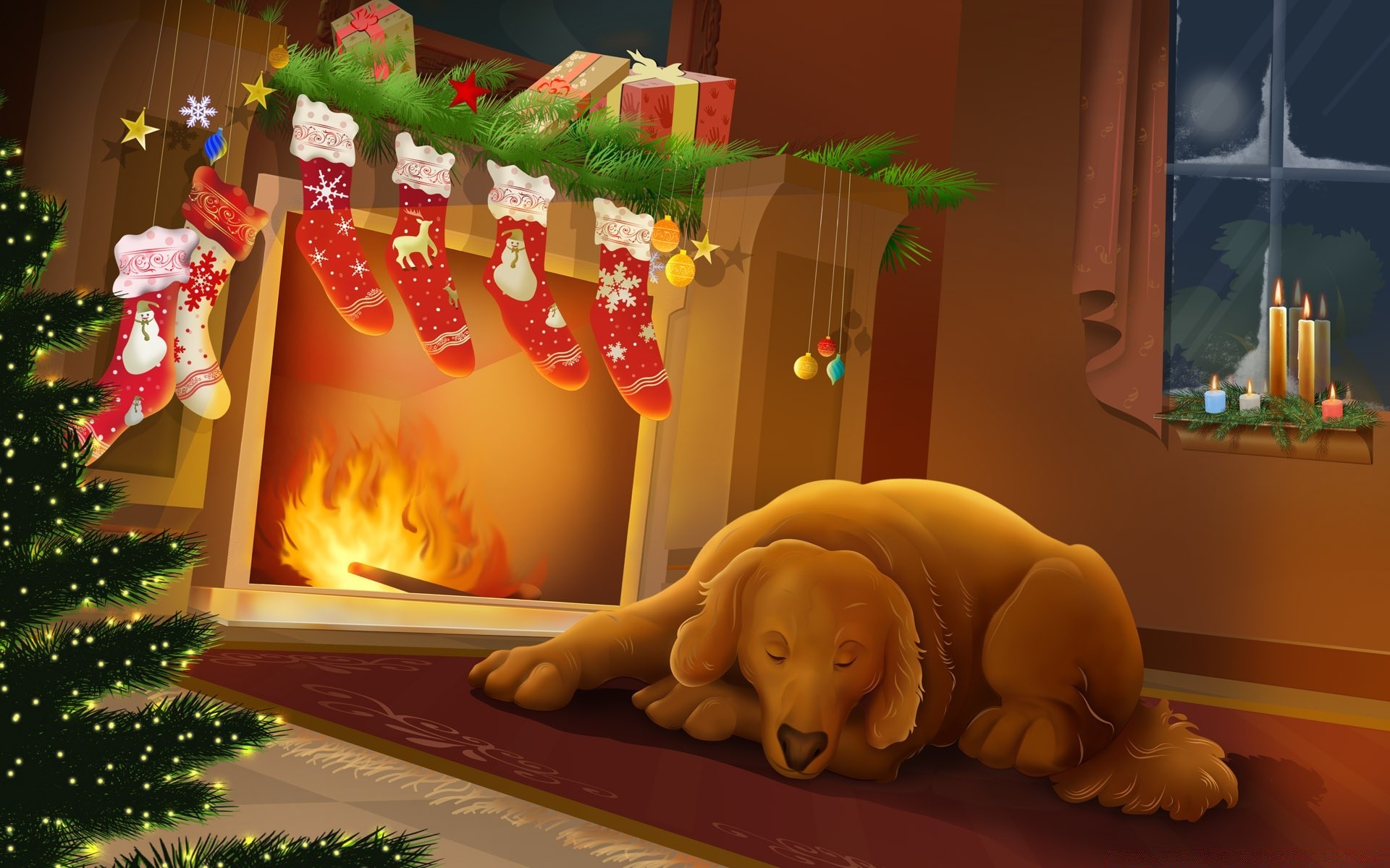 christmas room child indoors furniture house one christmas tree girl family