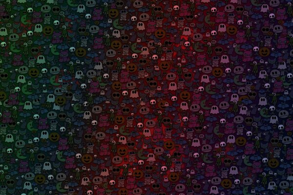 Little ghosts. Gradient wallpaper