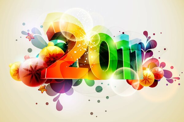 A postcard with a multicolored inscription 2011