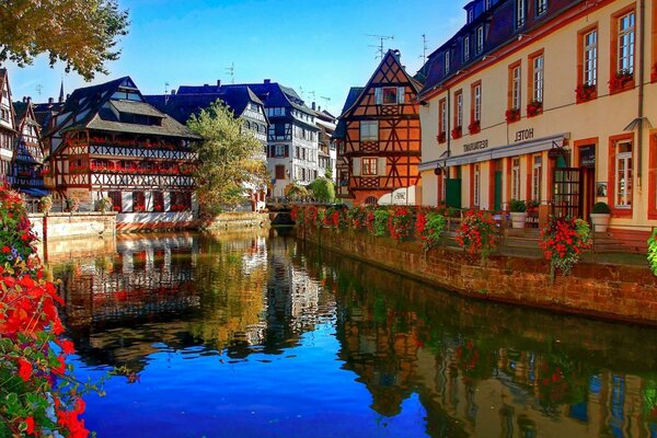 Landscape in Europe river in the city