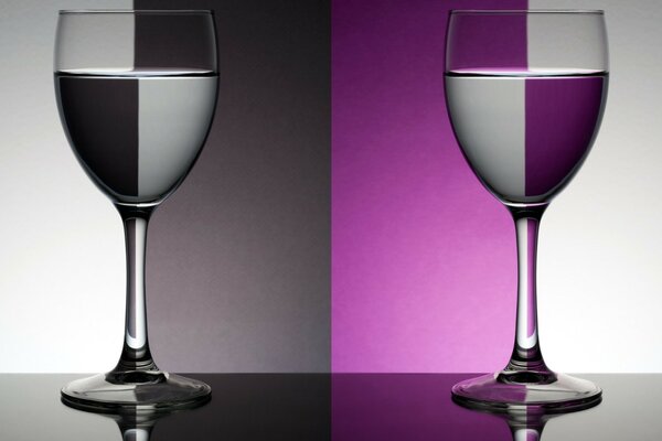 Two glasses on the table