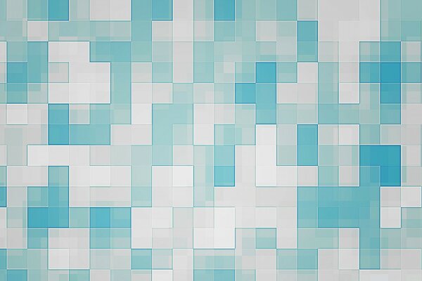 Geometric mosaic of blue and white shades