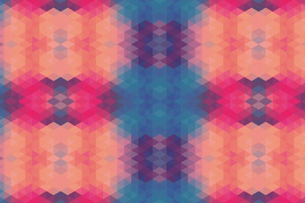 A blurred pattern of colored diamonds