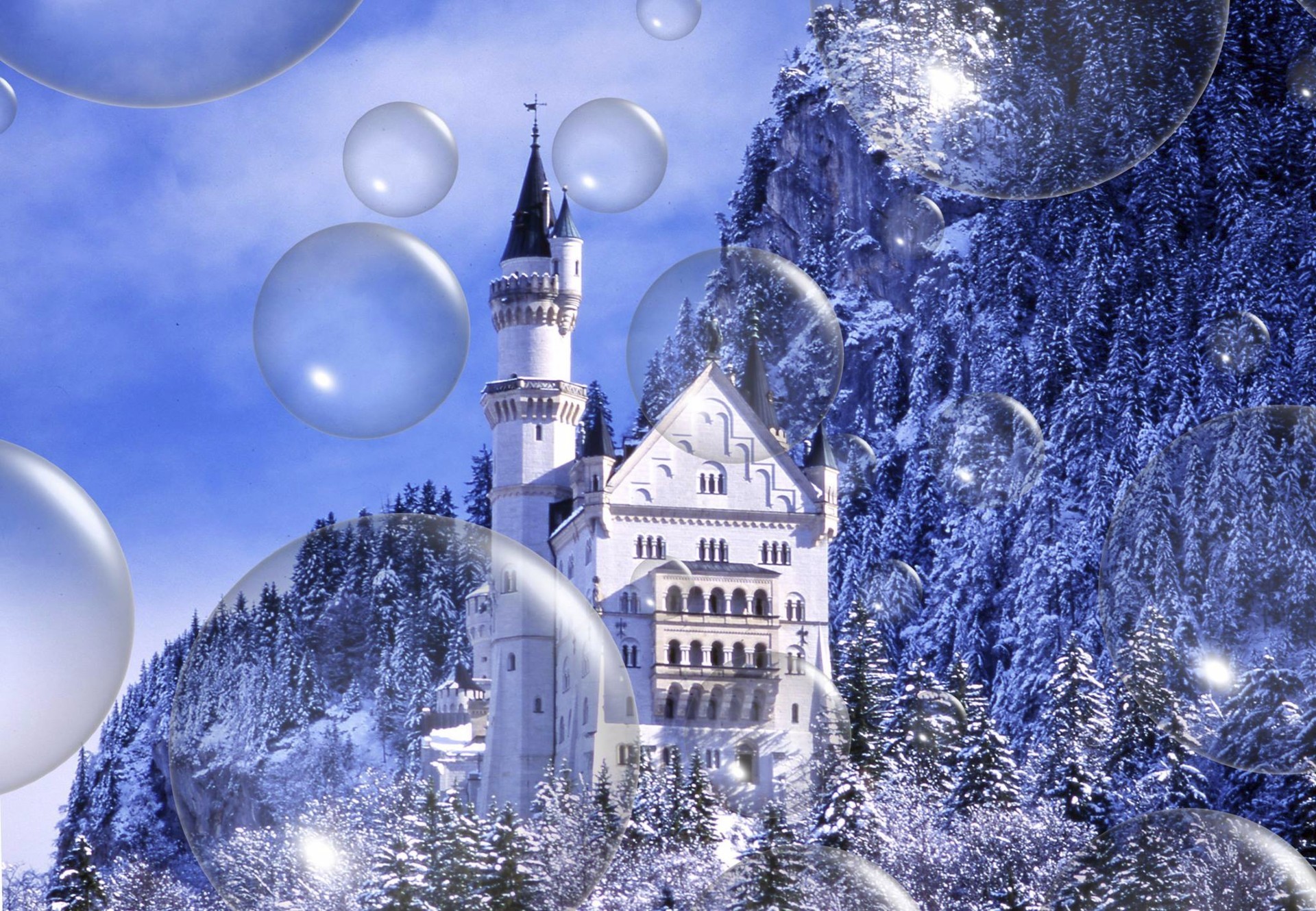 winter snow christmas cold sky moon frost season light fairytale travel tree