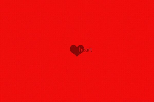 Monotonous red wallpaper on the desktop with an emblem