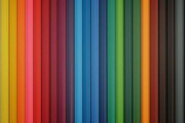 A set of colored wooden pencils