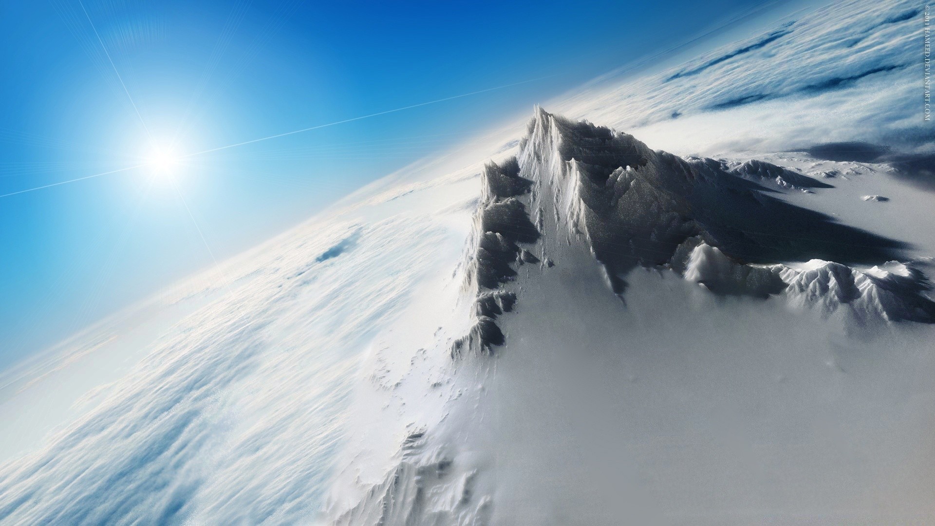 3d graphics snow winter mountain cold ice climb travel sky landscape adventure